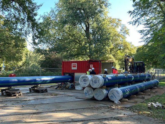Baumaßnahme: Umlegung der Wassertransportleitung im Kurpark Bad Salzuflen